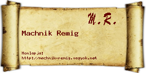 Machnik Remig névjegykártya